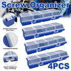 4X Small Sorted Screw Parts Box Small Plastic Component Box With Slant Mouth Lid