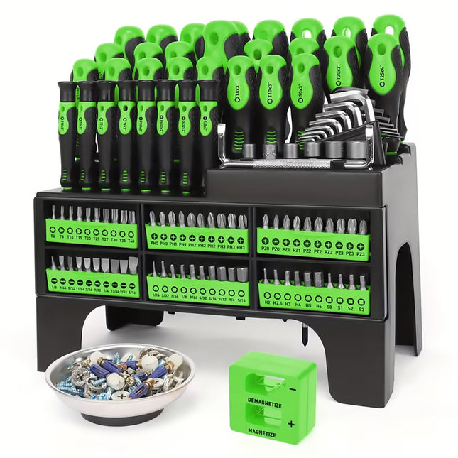 118pc Screwdriver Set Chrome Vanadium Steel Precision Bits Rack Repair Tools