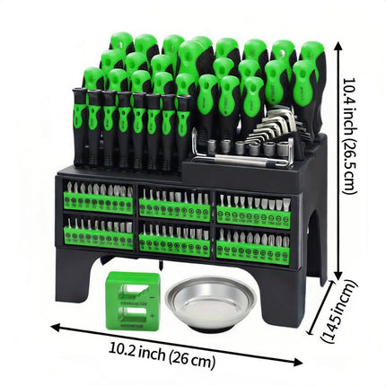 118pc Screwdriver Set Chrome Vanadium Steel Precision Bits Magnetic Rack Repair