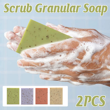 2PCS Seaweed Scrub Body Soap Bar with Granules Exfoliating Bath Cleanser Gift
