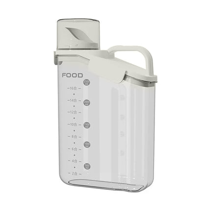 2Sizes Portable Transparent Grain Storage Jar Cat Food Rice Snack Tea Container