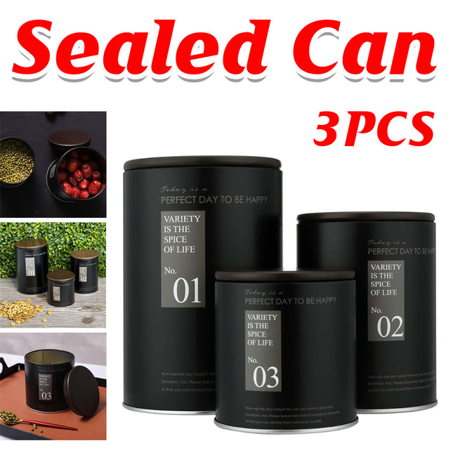 Home Iron Sealed Jar Large-Capacity Storage Box for Snacks Nuts Candy Tea
