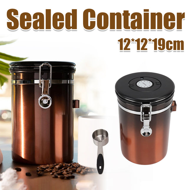 Stainless Steel Coffee Bean Tea Airtight Canister Leakproof Moistureproof