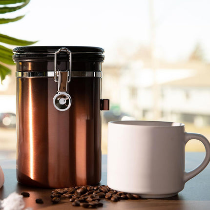 Stainless Steel Coffee Bean Tea Airtight Canister Leakproof Moistureproof