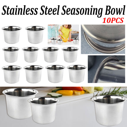 10PCS 3 Sizes Stainless Steel Mixing Seasoning Bowls Easy Cleaning