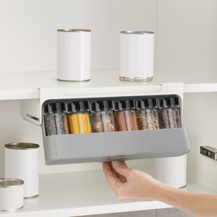 Wall Mounted Spice Container Rack Adjustable Seasoning Storage Box Set Use