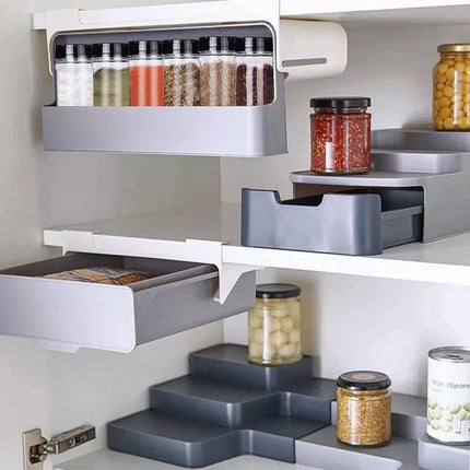 Wall Mounted Spice Container Rack Adjustable Seasoning Storage Box Set Use