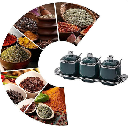 Seasoning Jar Household Kitchen Covered Seasoning Box Spice Container Organizer