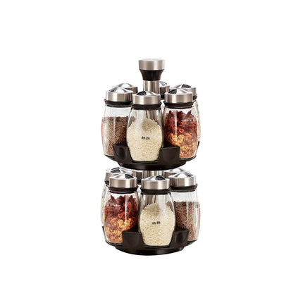 Rotating Spice Rack Seasoning Jar Kitchen Organizer Storage Stand Countertop