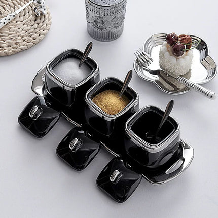 Seasoning Jar Household Kitchen Covered Seasoning Box Spice Container Organizer