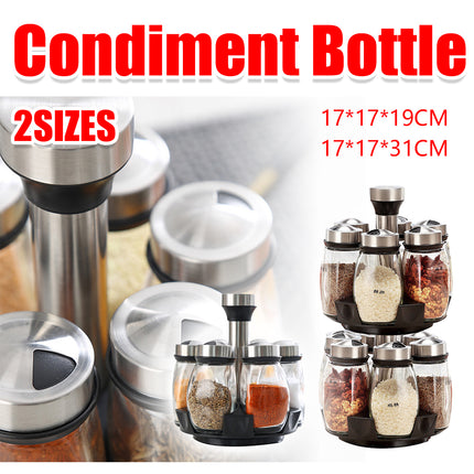 Rotating Spice Rack Seasoning Jar Kitchen Organizer Storage Stand Countertop