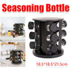 Stainless Steel 9-Hole Spice Jar Set with Round Rack Seasoning Container Durable