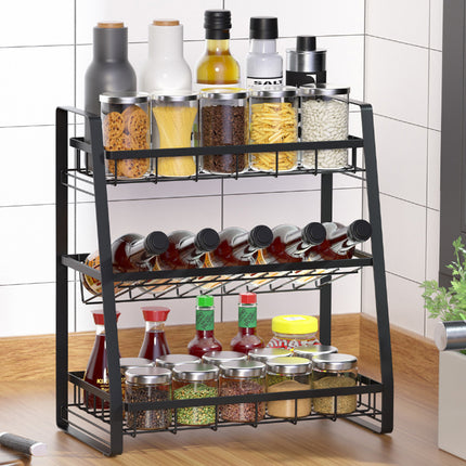 3 Tier Spice Rack Storage Kitchen Condiment Storage Cabinet Shelf Organizer