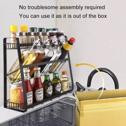 3 Tier Spice Rack Storage Kitchen Condiment Storage Cabinet Shelf Organizer