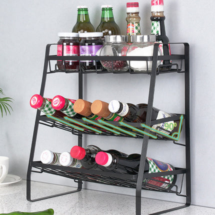 3 Tier Spice Rack Storage Kitchen Condiment Storage Cabinet Shelf Organizer