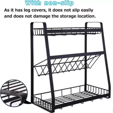 3 Tier Spice Rack Storage Kitchen Condiment Storage Cabinet Shelf Organizer