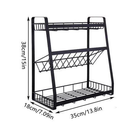3 Tier Spice Rack Storage Kitchen Condiment Storage Cabinet Shelf Organizer