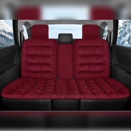 Winter Thick Warm Plush Car Seat Cover with Backrest Universal Fit Rear Row