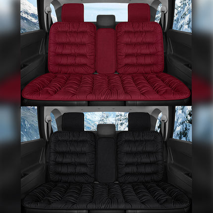 Winter Thick Warm Plush Car Seat Cover with Backrest Universal Fit Rear Row