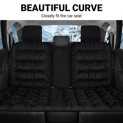 Winter Thick Warm Plush Car Seat Cover with Backrest Universal Fit Rear Row