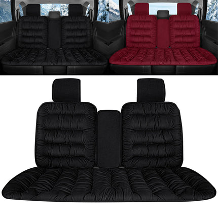 Winter Thick Warm Plush Car Seat Cover with Backrest Universal Fit Rear Row