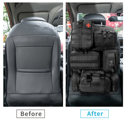 Car Universal Rear Seat 6-Piece Storage Bag Set Space Saving Waterproof Durable