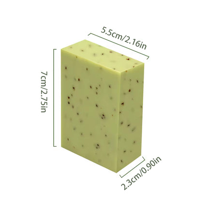2PCS Seaweed Scrub Body Soap Bar with Granules Exfoliating Bath Cleanser Gift