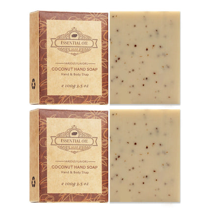 2PCS Seaweed Scrub Body Soap Bar with Granules Exfoliating Bath Cleanser Gift