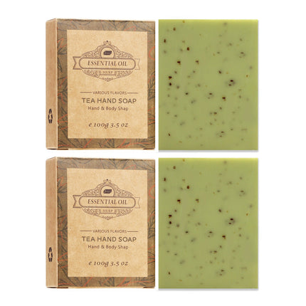 2PCS Seaweed Scrub Body Soap Bar with Granules Exfoliating Bath Cleanser Gift