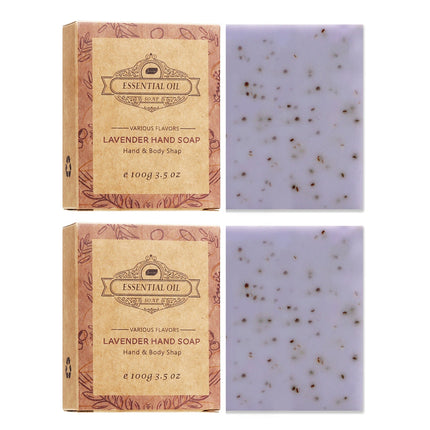 2PCS Seaweed Scrub Body Soap Bar with Granules Exfoliating Bath Cleanser Gift
