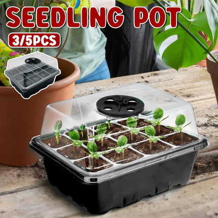 3/5pcs Plastic Seedling Tray Gardening Plant Starter Trays Nursery Pots Planting
