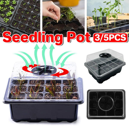 3/5pcs Plastic Seedling Tray Gardening Plant Starter Trays Nursery Pots Planting
