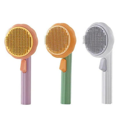 Self Cleaning Slicker Comb For Dog Cat Rabbit Puppy Grooming Pumpkin Brush Tool - Aimall