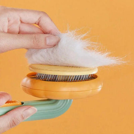 Self Cleaning Slicker Comb For Dog Cat Rabbit Puppy Grooming Pumpkin Brush Tool - Aimall