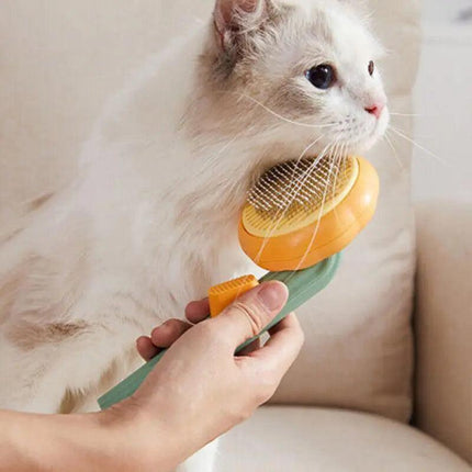 Self Cleaning Slicker Comb For Dog Cat Rabbit Puppy Grooming Pumpkin Brush Tool - Aimall