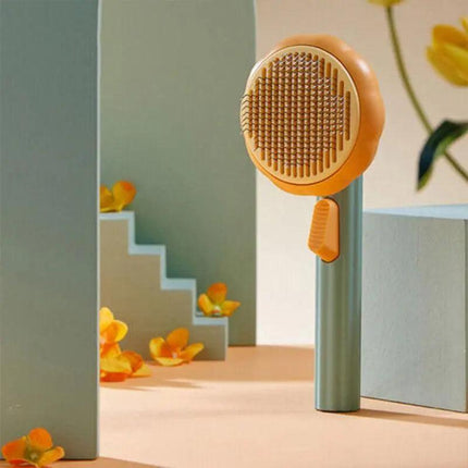 Self Cleaning Slicker Comb For Dog Cat Rabbit Puppy Grooming Pumpkin Brush Tool - Aimall
