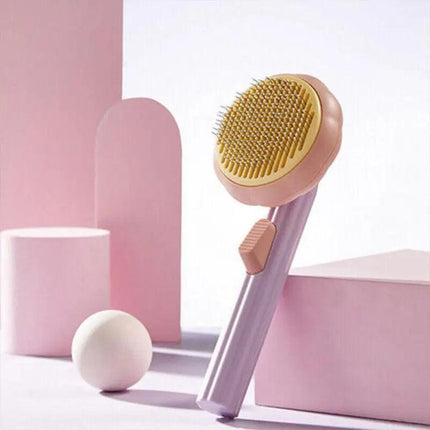 Self Cleaning Slicker Comb For Dog Cat Rabbit Puppy Grooming Pumpkin Brush Tool - Aimall