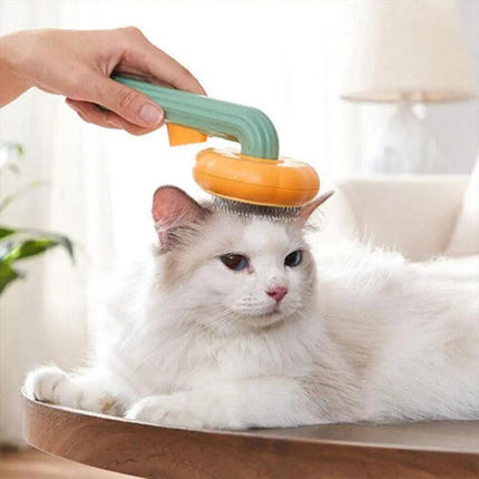 Self Cleaning Slicker Comb For Dog Cat Rabbit Puppy Grooming Pumpkin Brush Tool - Aimall