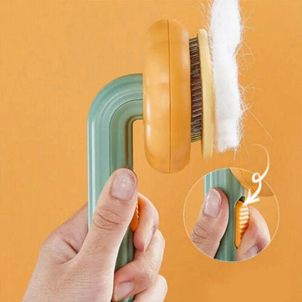 Self Cleaning Slicker Comb For Dog Cat Rabbit Puppy Grooming Pumpkin Brush Tool - Aimall