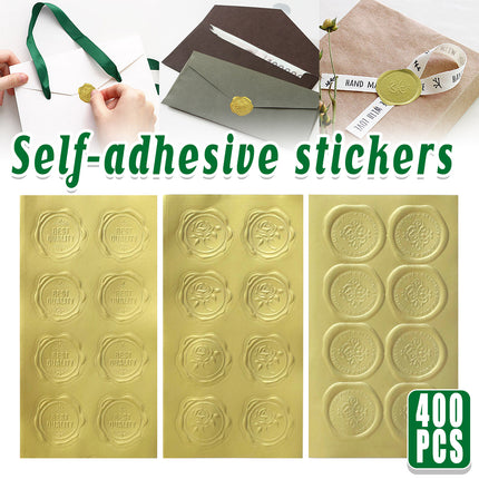 400pcs Gold Self Adhesive Seal Stickers - Envelope Sealing / Gift Packaging