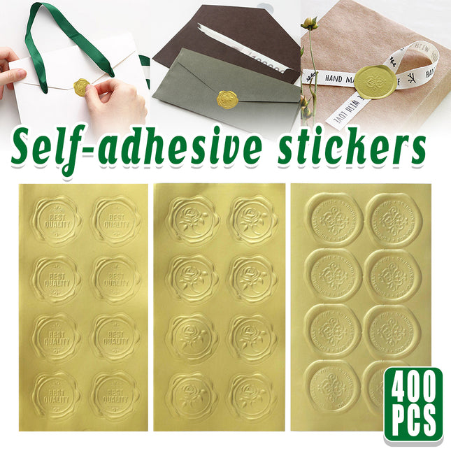 400pcs Gold Self Adhesive Seal Stickers - Envelope Sealing / Gift Packaging