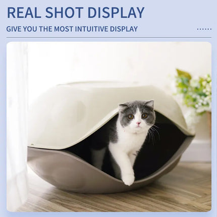 Cat Bed Semi Enclosed Nest Removable Washable Pet House Four Seasons Portable