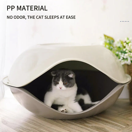 Cat Bed Semi Enclosed Nest Removable Washable Pet House Four Seasons Portable