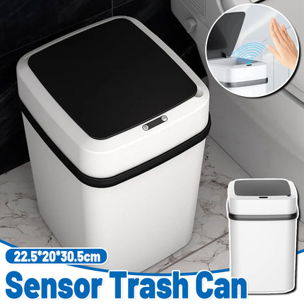 Automatic Sensor Trash Bin 12L Motion Kitchen Rubbish Can Touchless White