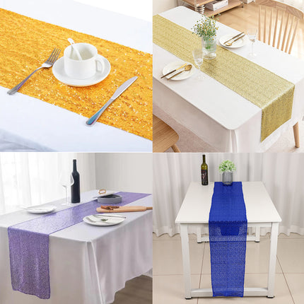 Sequin Table Runner Square Decorative Hotel Tablecloth for Wedding Party Decor
