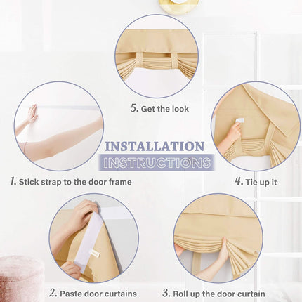 Curtains For Doors and Windows Block Light Blackout Heat Insulation Living Room