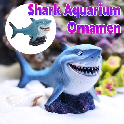 Realistic Resin Shark Aquarium Ornament for Fish Tank Home Room Decor