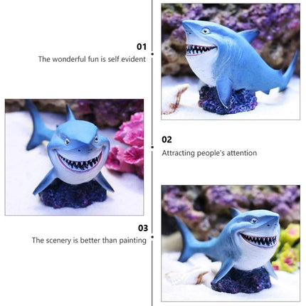 Realistic Resin Shark Aquarium Ornament for Fish Tank Home Room Decor
