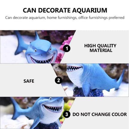 Realistic Resin Shark Aquarium Ornament for Fish Tank Home Room Decor