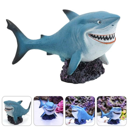 Realistic Resin Shark Aquarium Ornament for Fish Tank Home Room Decor